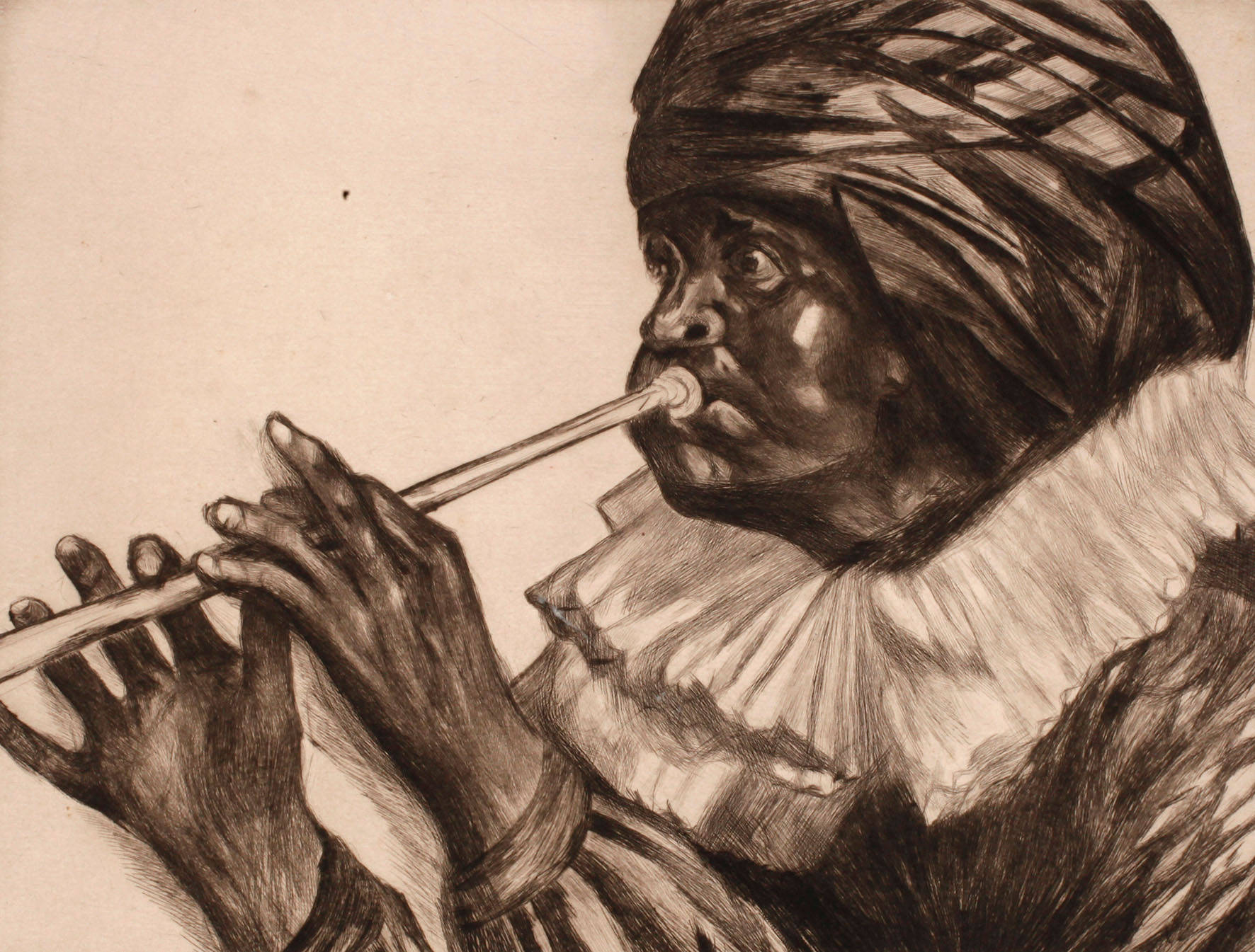 Suzanne Jonas, attr., Posaune blasender Mohr