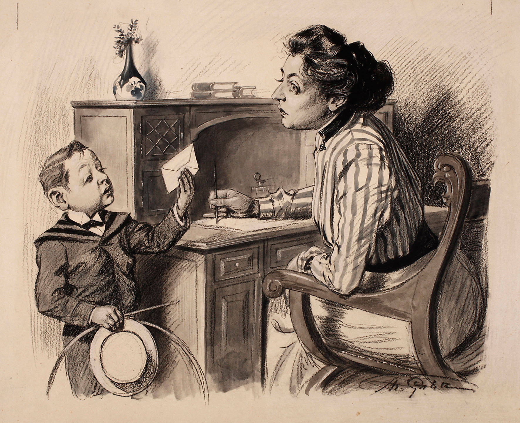 Theodor Grätz, Der junge Postbote