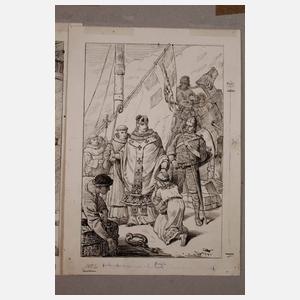 Zwei Historien-Illustrationen