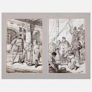 Zwei Historien-Illustrationen