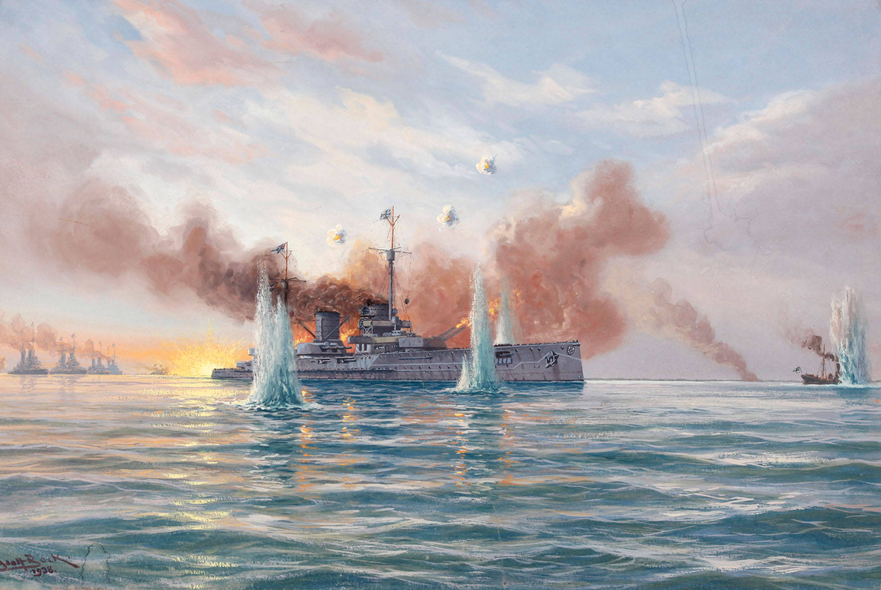 Prof. Adolf Bock, Panzerkreuzer im Gefecht