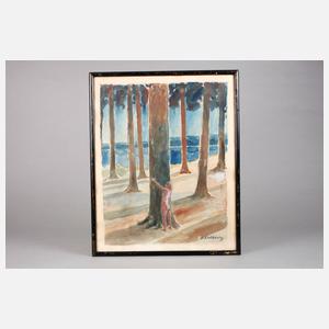 Otto Delling, Nackter Knabe im Wald am Strand