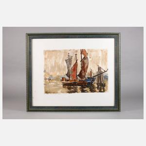 Georg Lehmann-Fahrwasser, Segelboote im Hafen