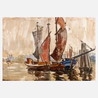 Georg Lehmann-Fahrwasser, Segelboote im Hafen111