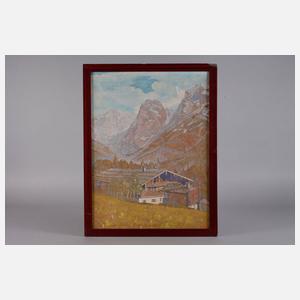 Victor Olbrich, attr., Bergbauernhof in den Alpen