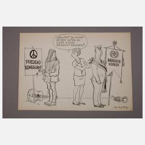 Karikatur zur Friedensbewegung