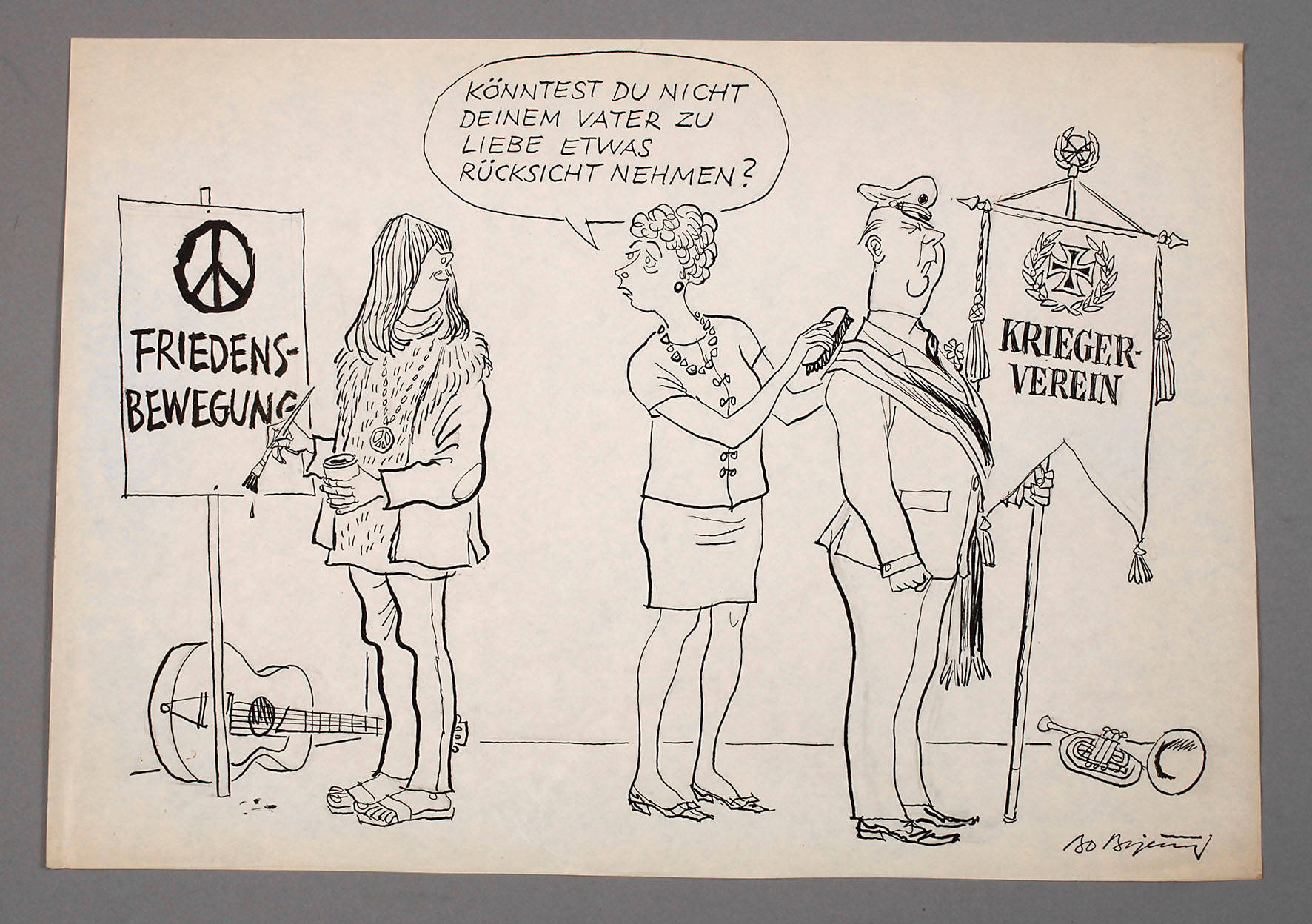 Karikatur zur Friedensbewegung
