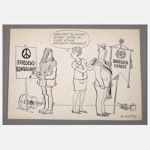 Karikatur zur Friedensbewegung