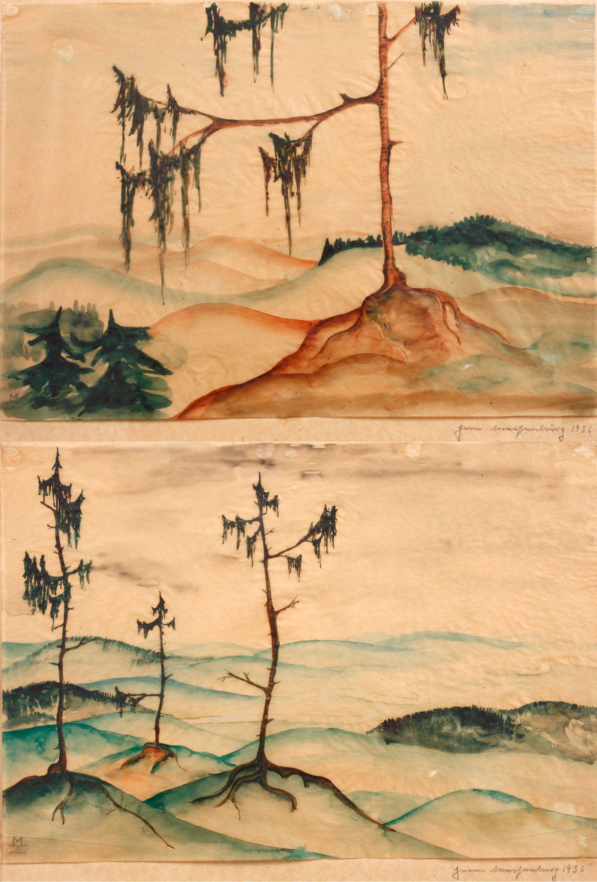 Zwei phantastische Gebirgslandschaften