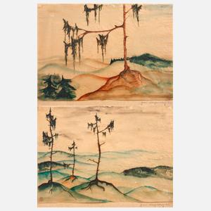 Zwei phantastische Gebirgslandschaften