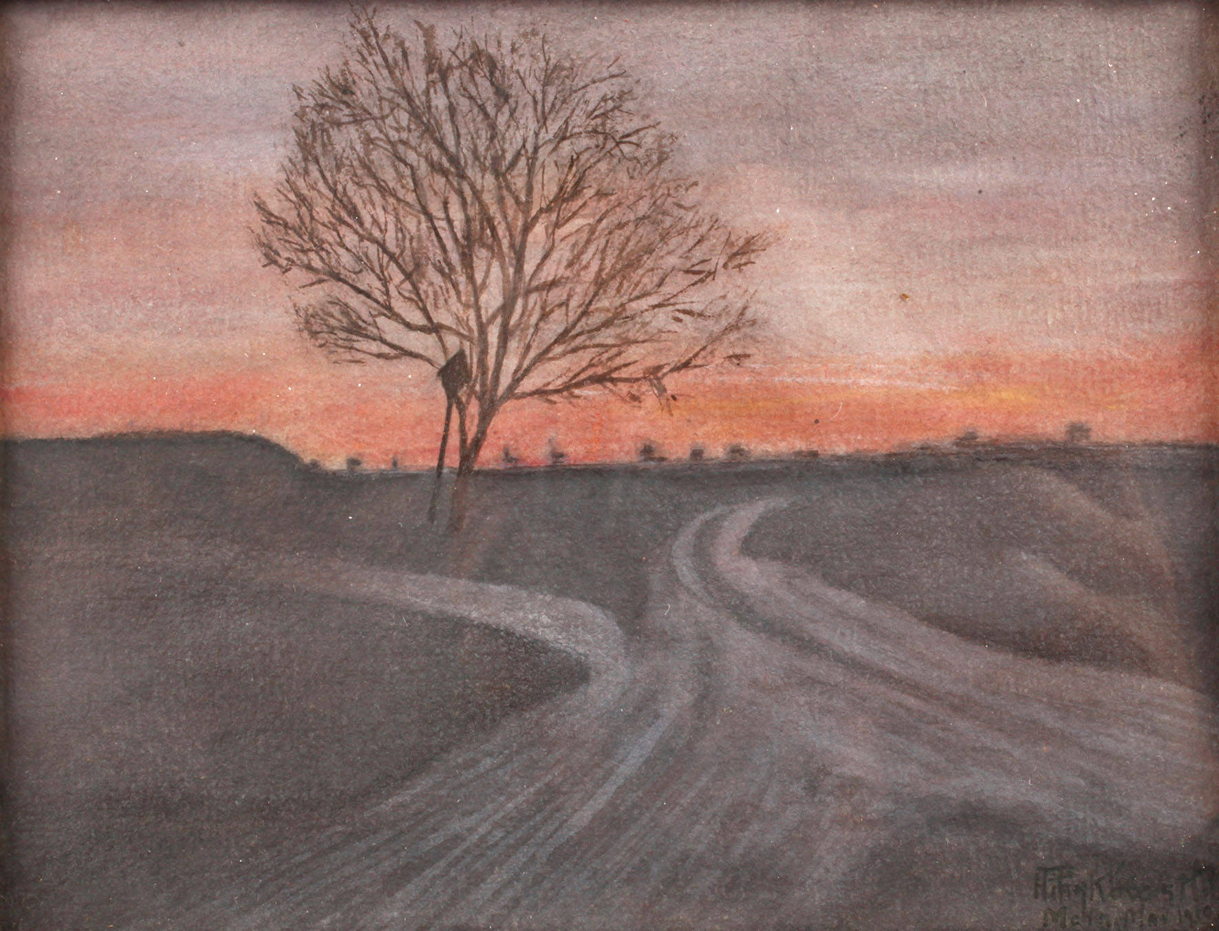 Landschaft in der Abenddämmerung