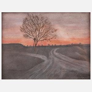 Landschaft in der Abenddämmerung