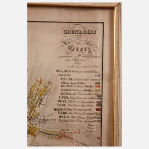 Stadtplan von Greiz 1845