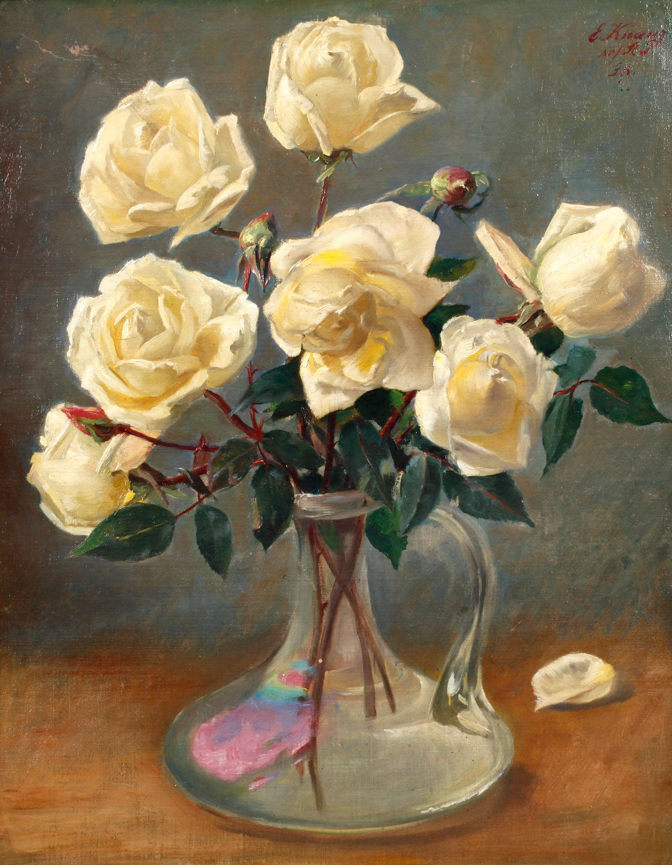 Ernst Knaur, attr., Rosenstillleben