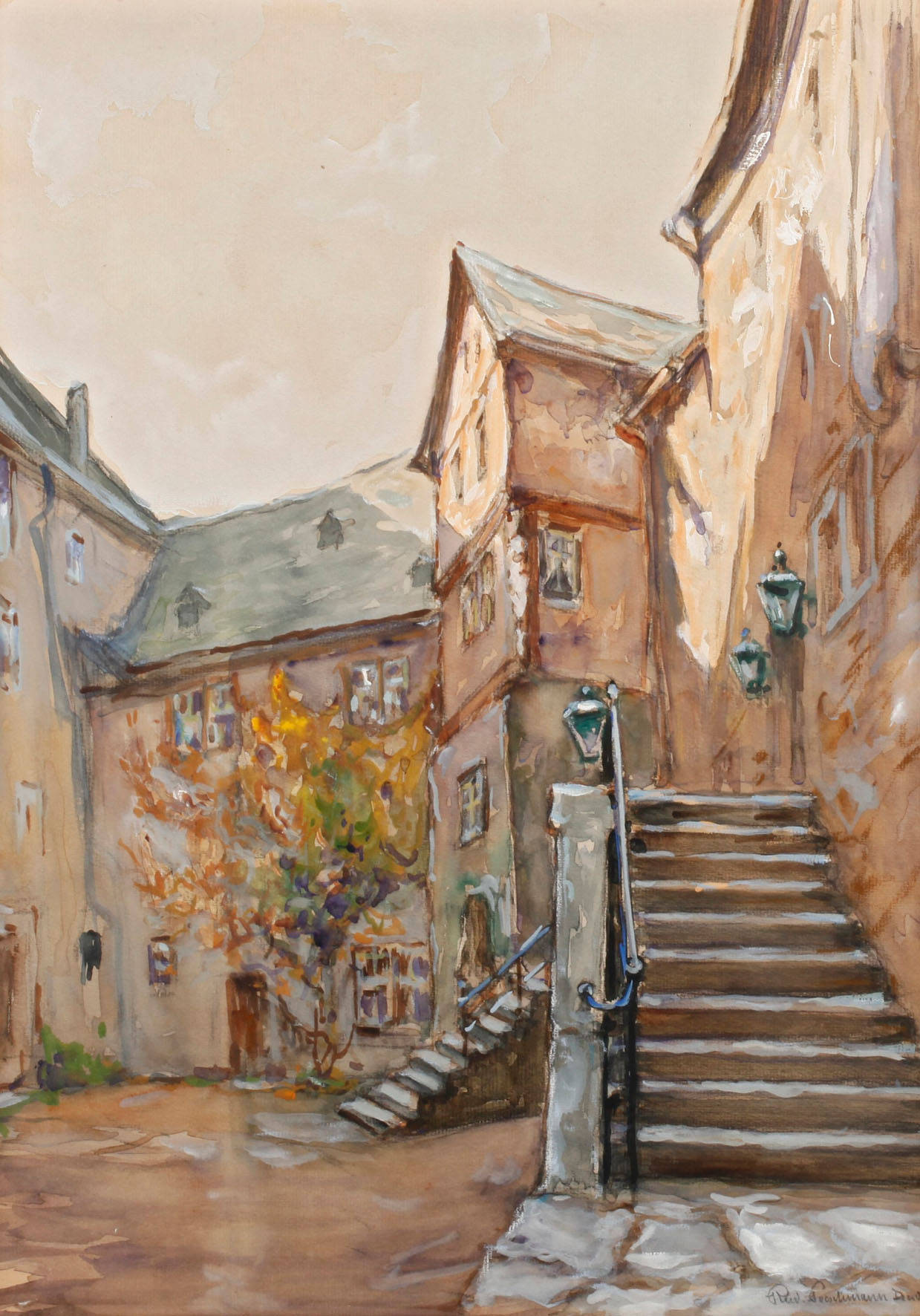 Rudolf Poeschmann, Burghof in Runkel