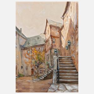 Rudolf Poeschmann, Burghof in Runkel