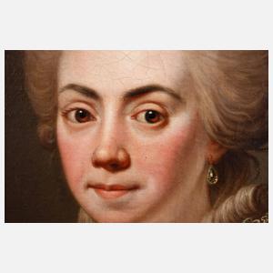 Johann Wilhelm Hoffnas, attr., Portraitpendants