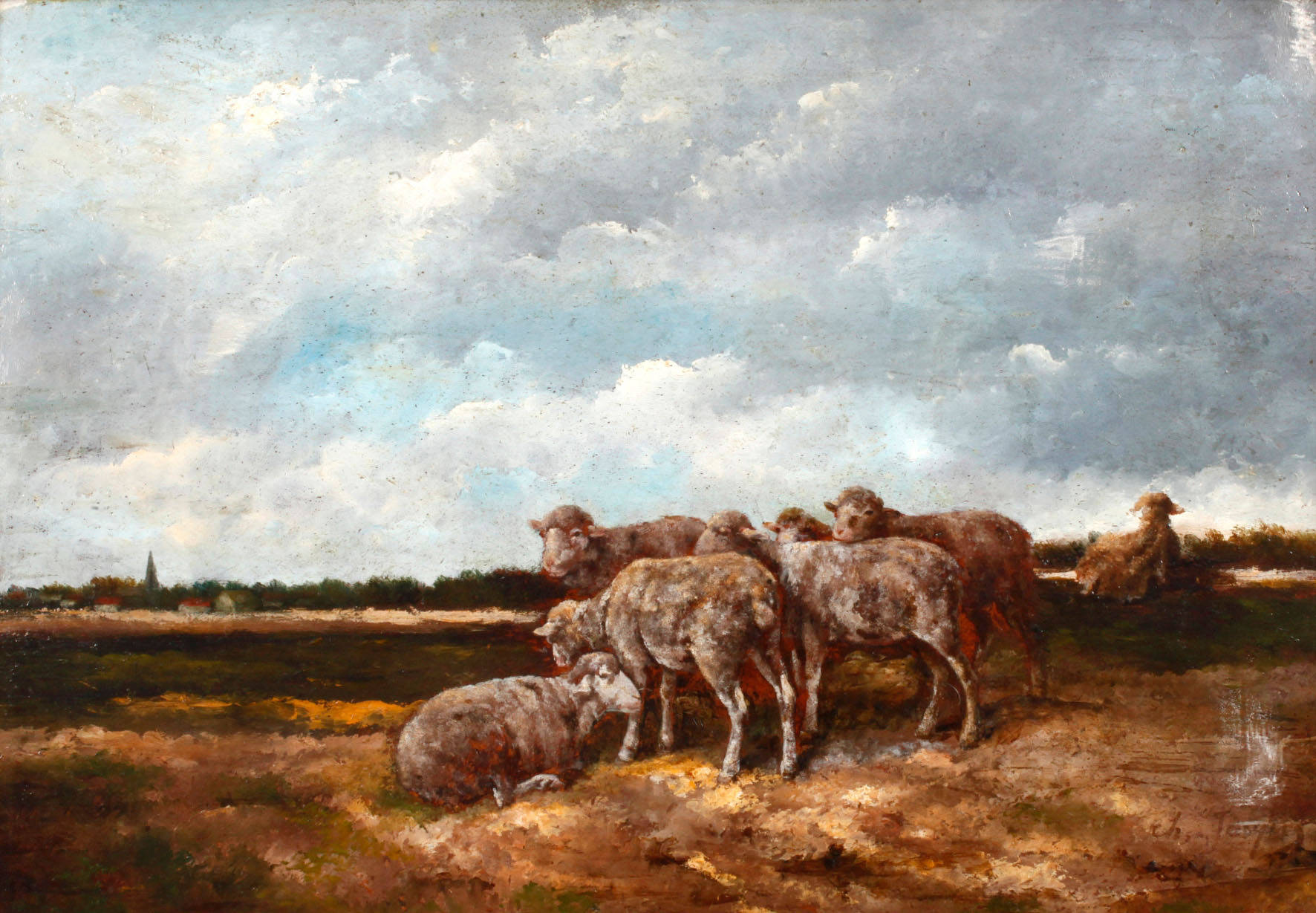 Charles Emile Jacque, Schafherde im Burgund