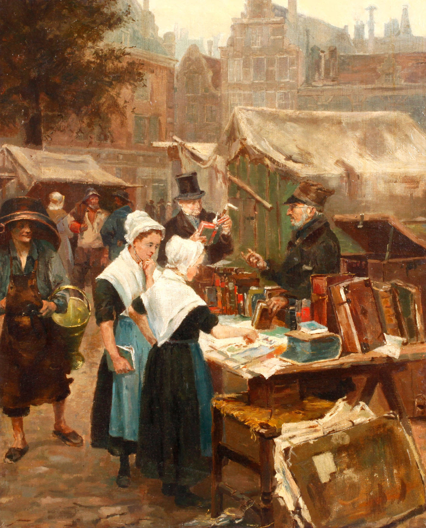 Theodorus Ludovicus Mesker, attr., Am Bücherstand