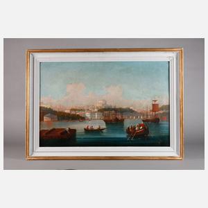 Ansicht Istanbul, Hafen mit Moschee