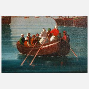 Ansicht Istanbul, Hafen mit Moschee