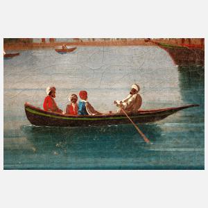 Ansicht Istanbul, Hafen mit Moschee