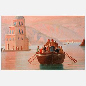 Ansicht Istanbul, Leanderturm im Bosporus