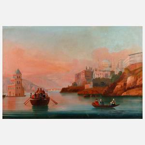 Ansicht Istanbul, Leanderturm im Bosporus