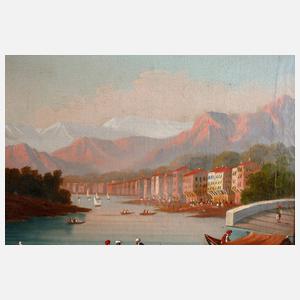 Ansicht Istanbul, Palast am Fluss