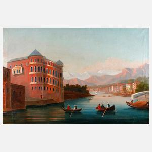 Ansicht Istanbul, Palast am Fluss