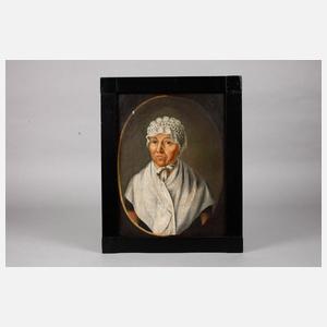 Paar Portraitgemälde des Biedermeiers