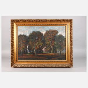 W. Becker, Parklandschaft im Herbst