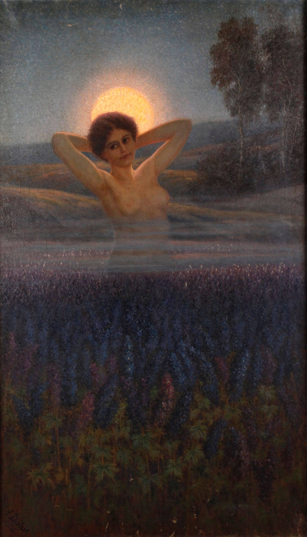 Alwin Diehle, Mädchenakt im Lupinenfeld
