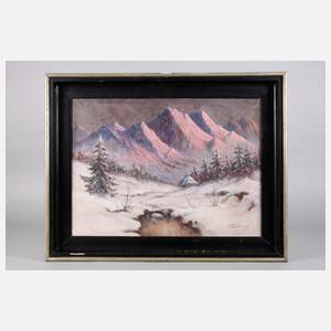 S. Fedorowski, Winterlandschaft mit Alpenglühen