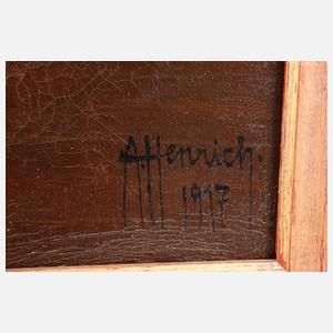 A. Henrich, Lesende Dame im Interieur