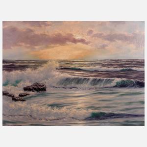 Ernst Lorenz-Mellenbach, ”Meeresbrandung in der Abendsonne”