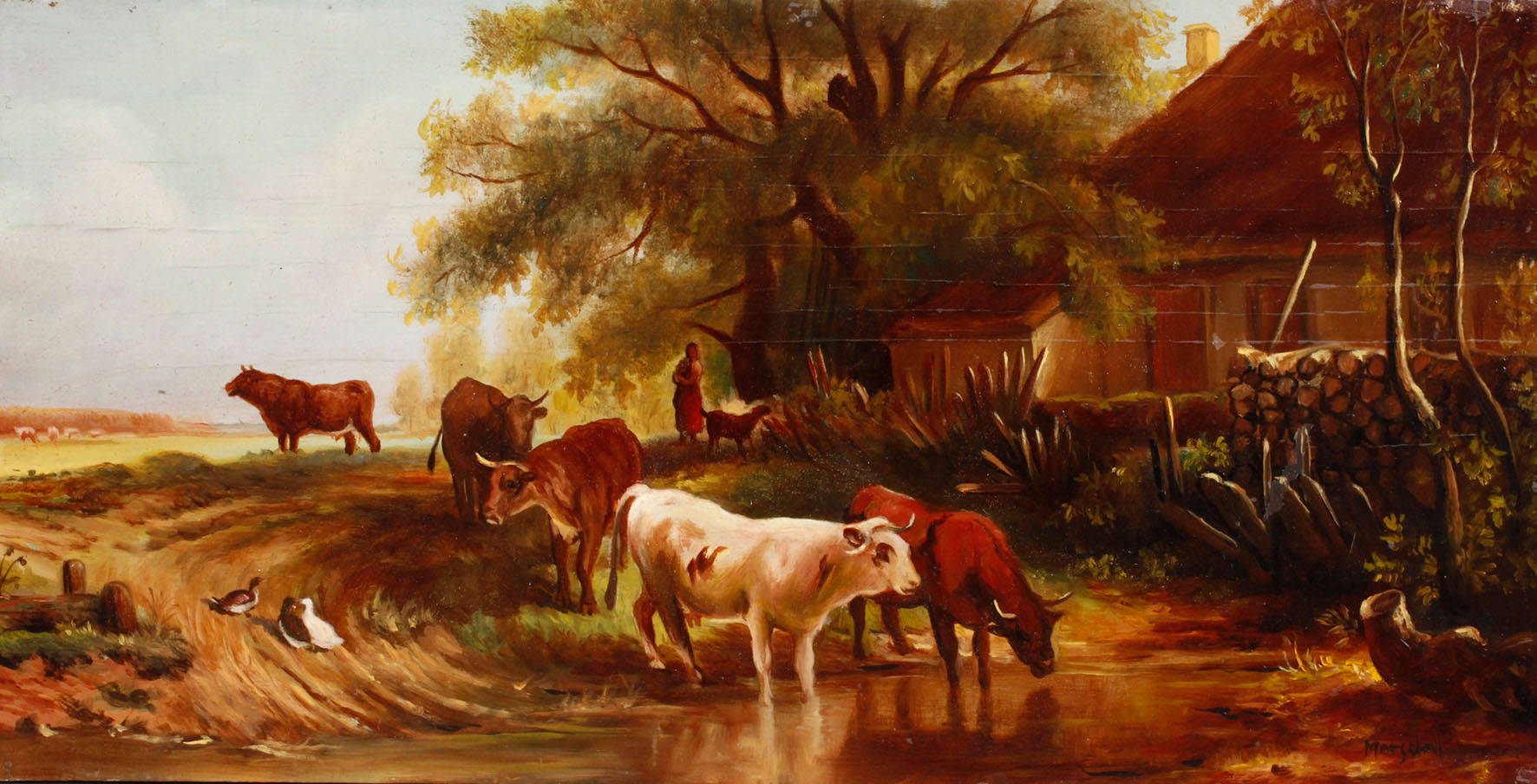 Georg Marschall, Kühe an der Tränke