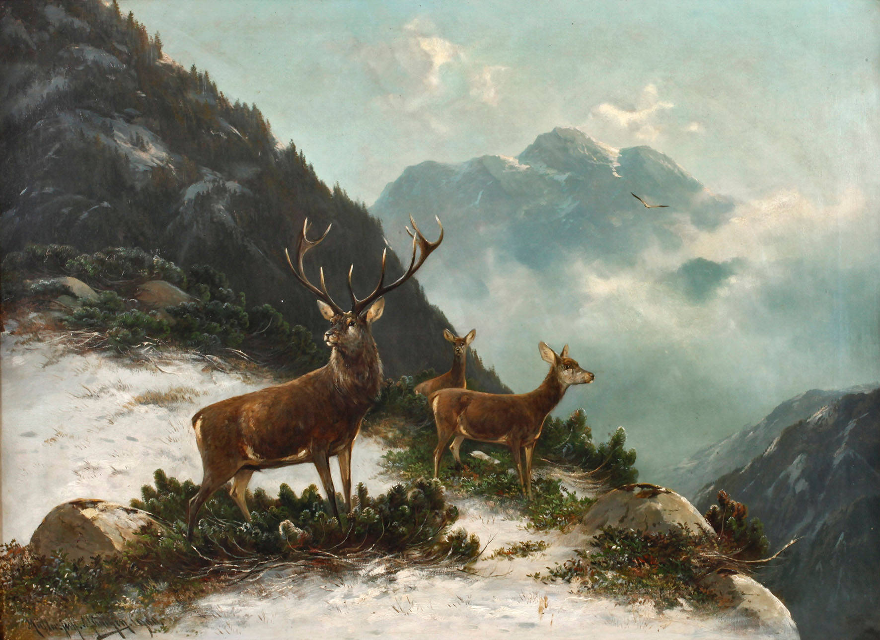 Moritz Müller jun., Hirschwild im Gebirge