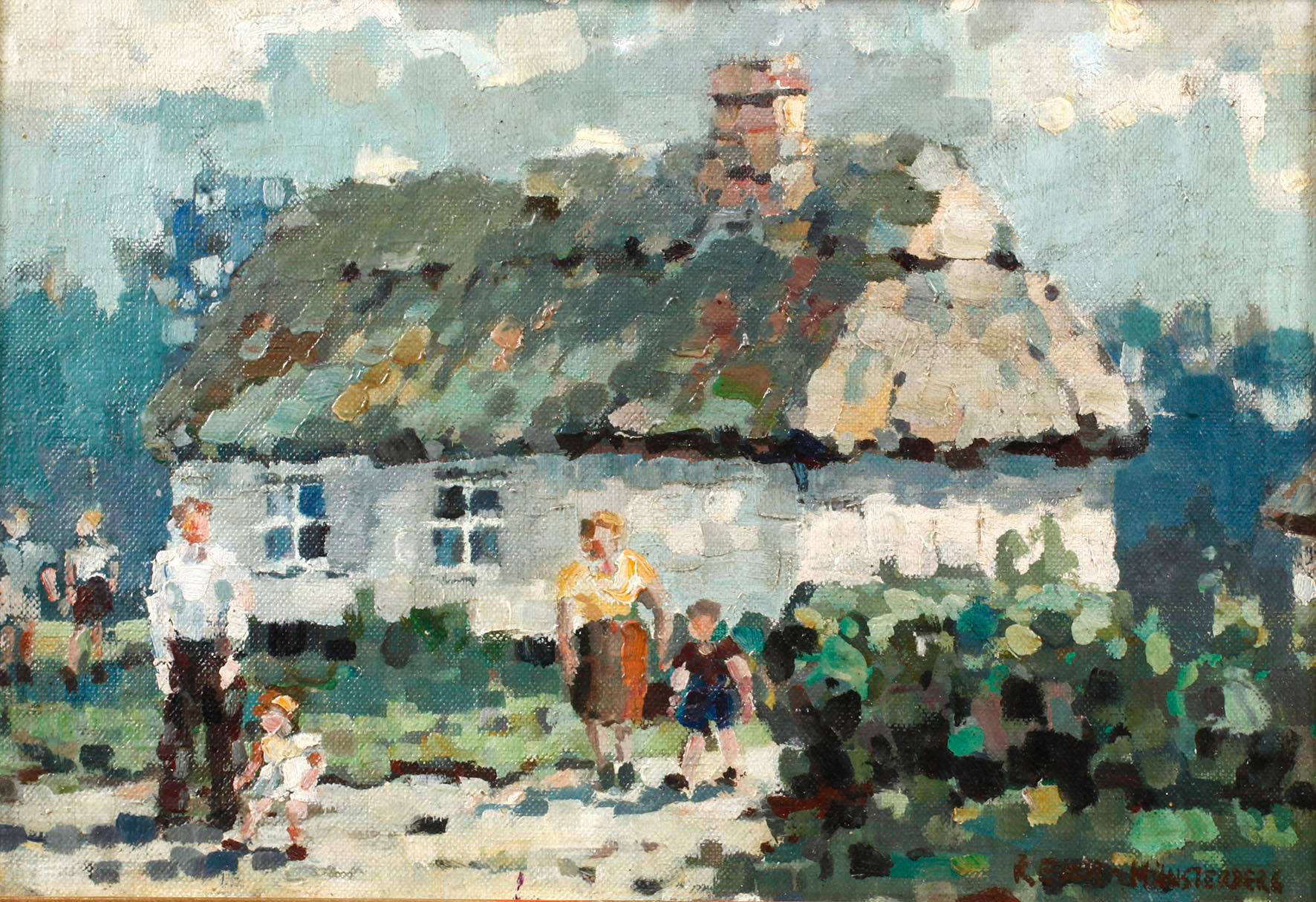 Eugen Reich-Münsterberg, Familie vorm Haus