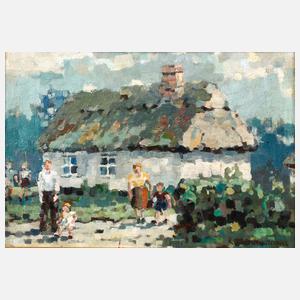 Eugen Reich-Münsterberg, Familie vorm Haus