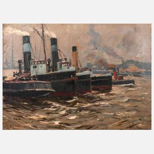 Eduard Schloemann, Schlepper im Hafen