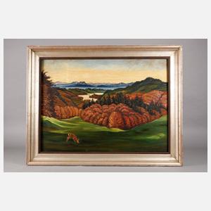 Seifert, Herbstlandschaft mit Reh im Gebirge