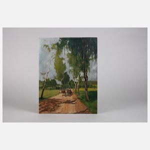 Karl Staudinger, Allee mit Ochsenkarren