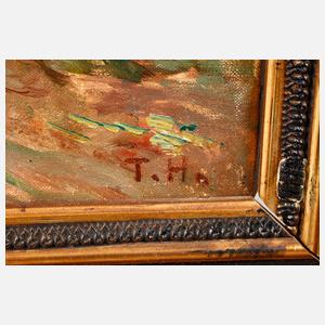 Hirten bei der Viehtrift im Wald