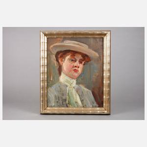 Dame mit keckem Hütchen