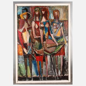 Vier Mädchen mit Gitarre