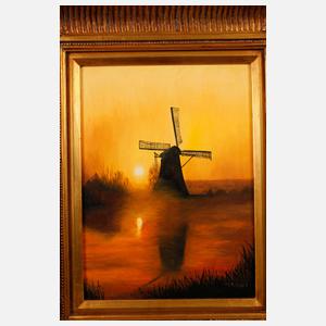 Windmühle im Abendlicht