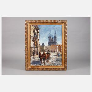 Droschke vorm Altstädter Rathaus in Prag