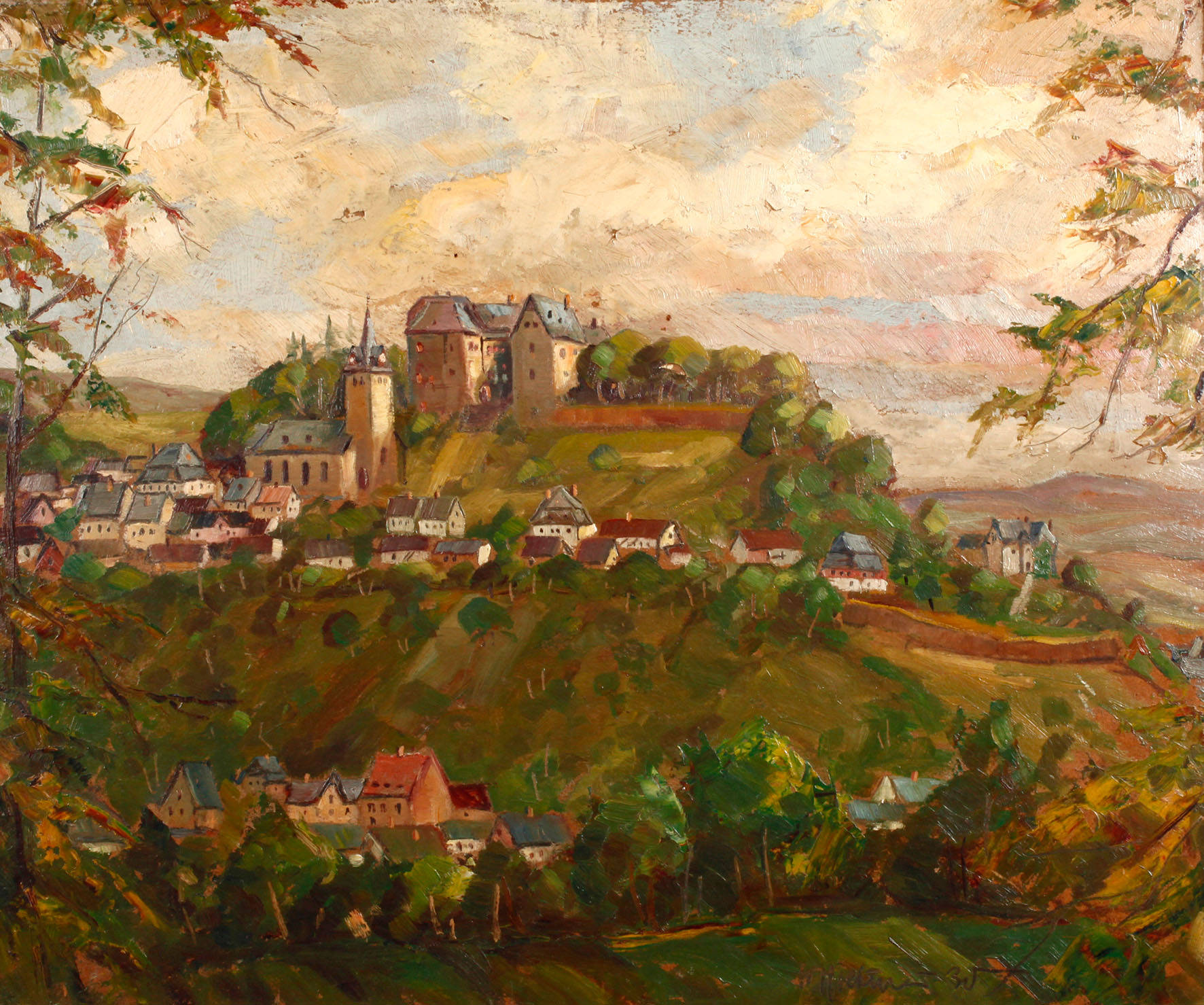 Stadtansicht mit Burg