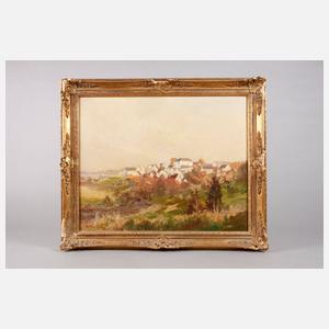 Herbstliche Stadtansicht im Münchner Umland